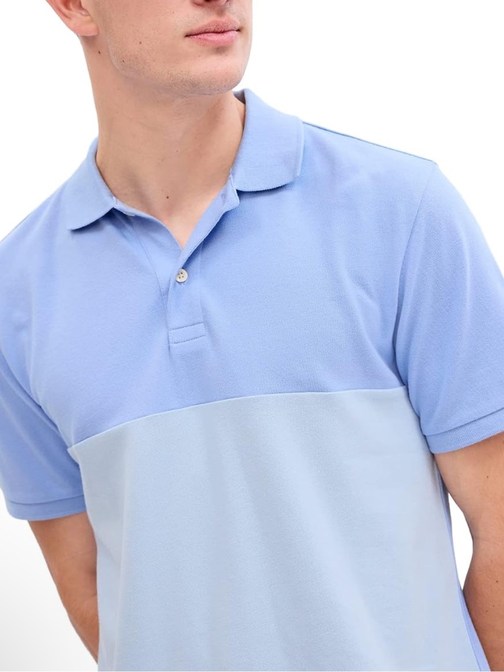 GAP! Men's Two-Tone Light Blue Polo Shirt! L